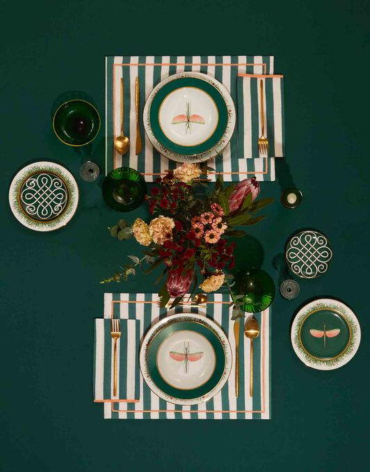 Large Napkins Set Of 2 La DoubleJ: Riviera Green Large Napkins Set Of 2 La DoubleJ: Riviera Green NAP0010LIN001