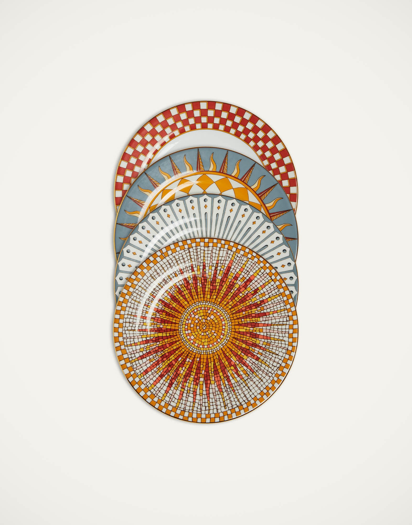 Dessert Plates Set Of 4 La DoubleJ: Solar Multicolor Dessert Plates Set Of 4 La DoubleJ: Solar Multicolor DES0004CER001