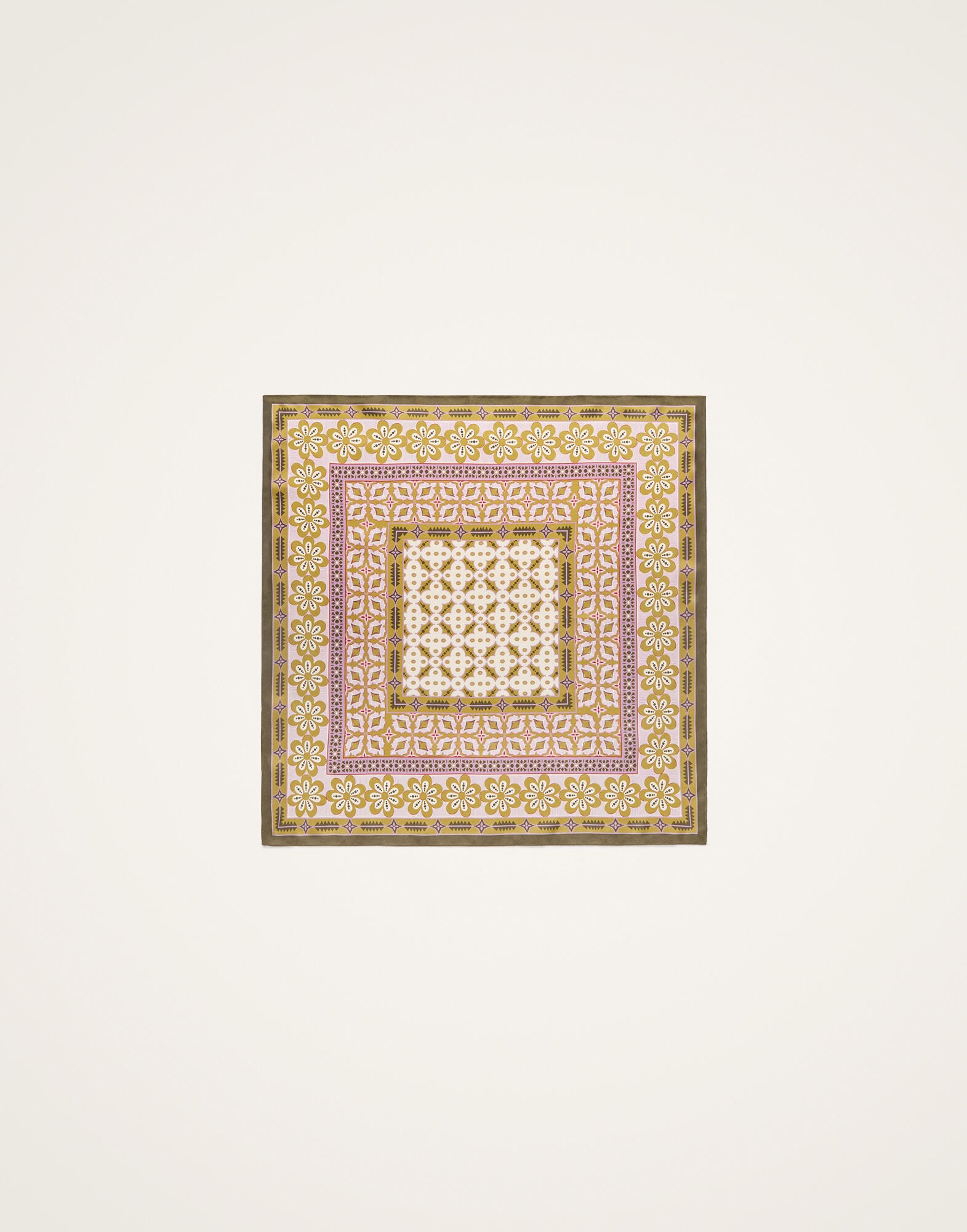 Foulard 45 La DoubleJ: Pagoda Placée Pink SCA0065SIL006
