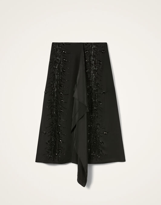 Scarf Skirt La DoubleJ: Solid Black Scarf Skirt La DoubleJ: Solid Black SKI0186EMB146