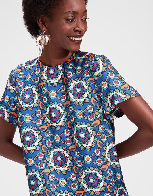 Mini Swing Dress La DoubleJ: Kaleidoscope Bluette Mini Swing Dress La DoubleJ: Kaleidoscope Bluette DRE0963SIL006