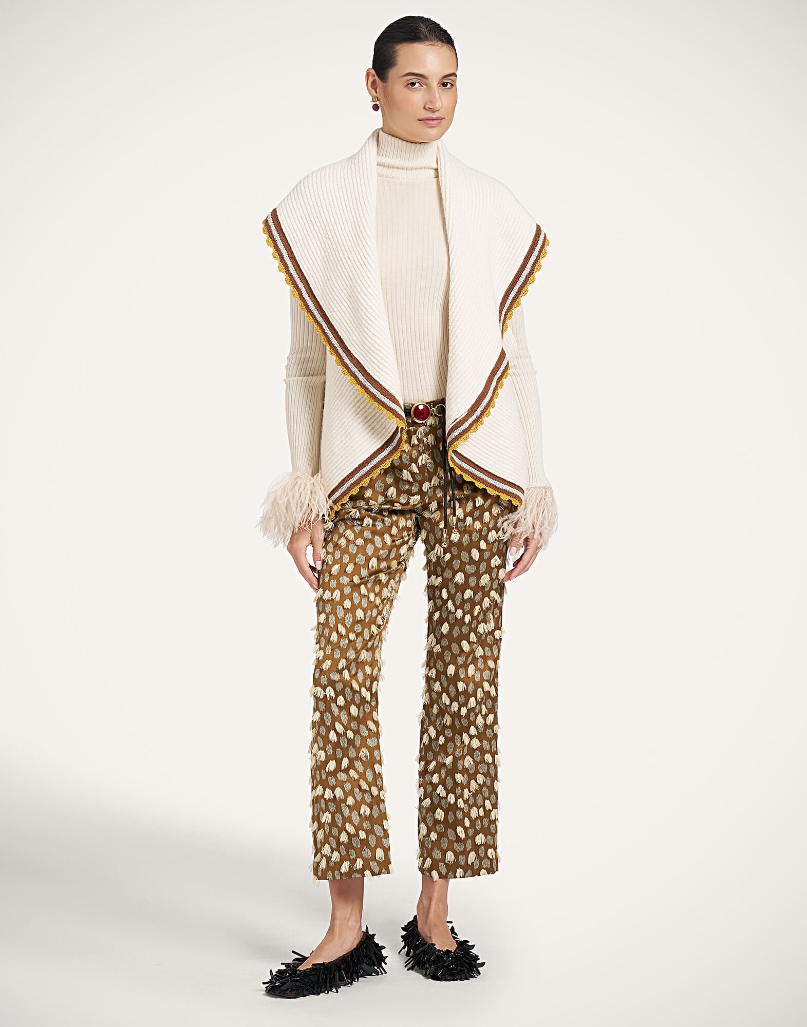 Circle Vest La DoubleJ: Solid Off White Circle Vest La DoubleJ: Solid Off White PUL0423KNI231