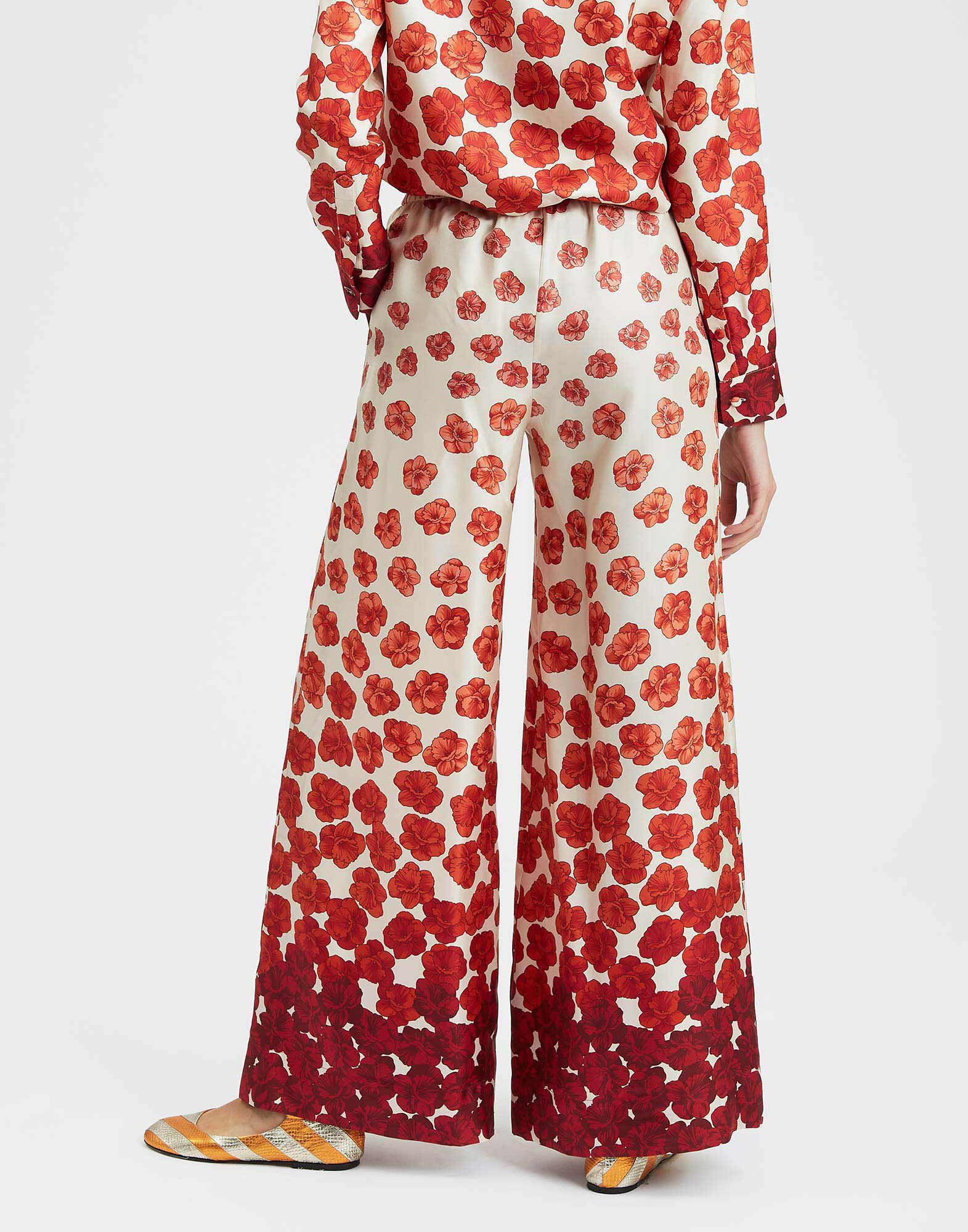 Palazzo Pants La DoubleJ: Haze Placèe Red TRO0026SIL006