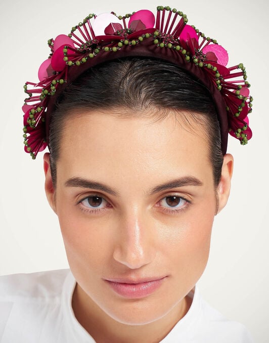 Flat Headband La DoubleJ: Burgundy HEB0028EMB222