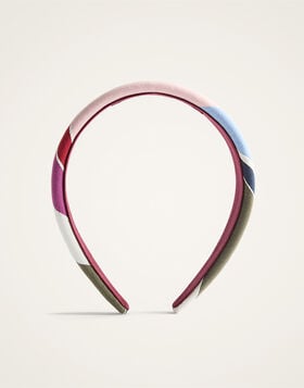 Flat Headband La DoubleJ: Stripes Multicolor Pink HEB0023COT078