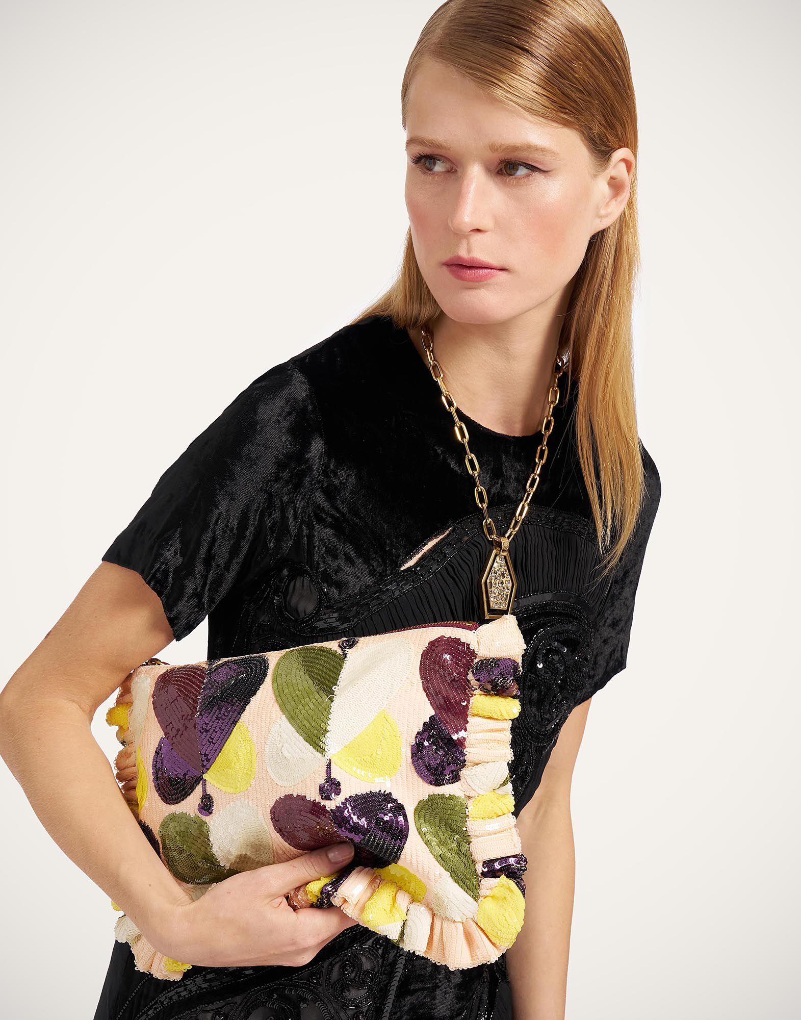 Hand Pochette La DoubleJ: Farfalla Ivory BAG0081PAI016