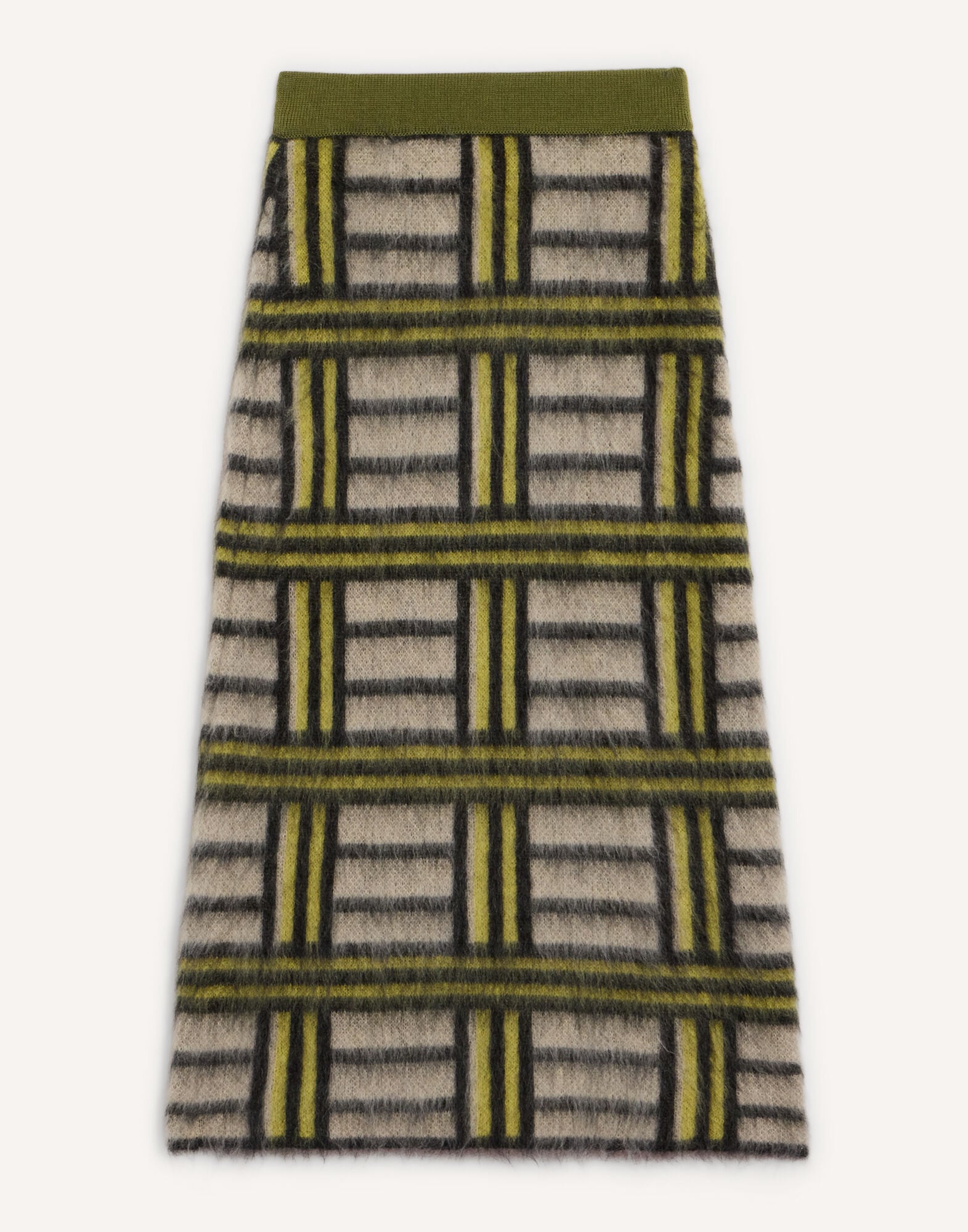 All-In Skirt La DoubleJ: Kells Check Ecru, Light Green, and Black SKI0134KNI220