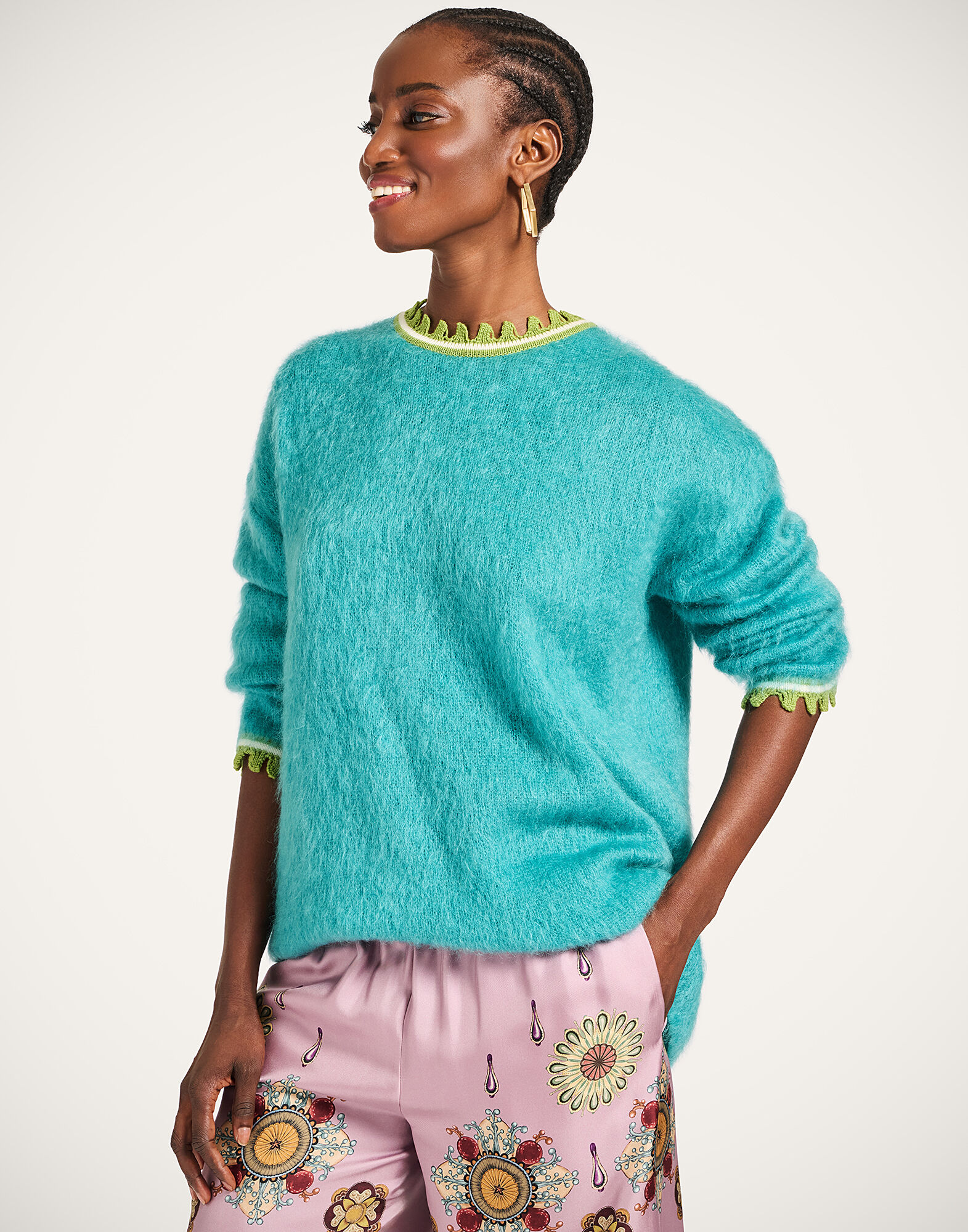 Camden Jumper La DoubleJ: Solid Turquoise PUL0165KNI170