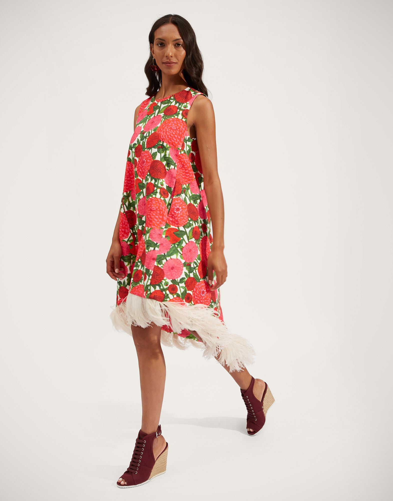 La Scala High Dress (With Feathers) La DoubleJ: Pink Dahlias La Scala High Dress (With Feathers) La DoubleJ: Pink Dahlias DRE0211COT005