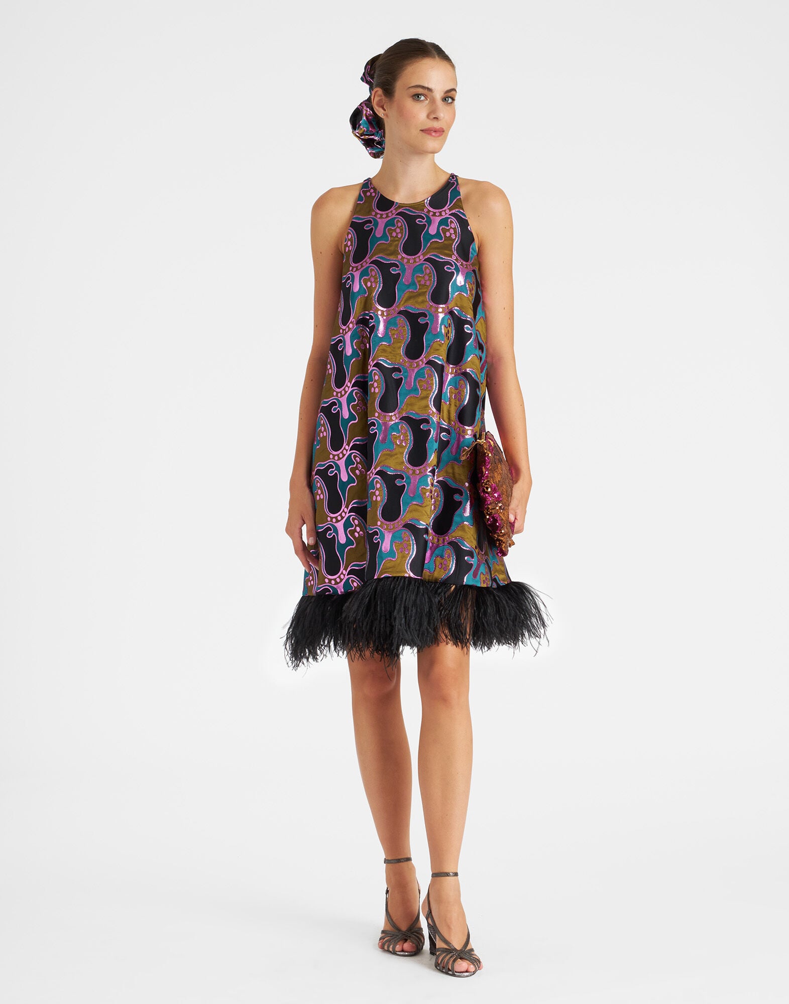 La Fenice Mini Dress La DoubleJ: Spritz Blue Petrol DRE0623JCQ040