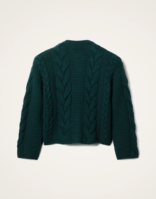 Portrait Cardigan La DoubleJ: Solid Green Portrait Cardigan La DoubleJ: Solid Green PUL0211KNI120