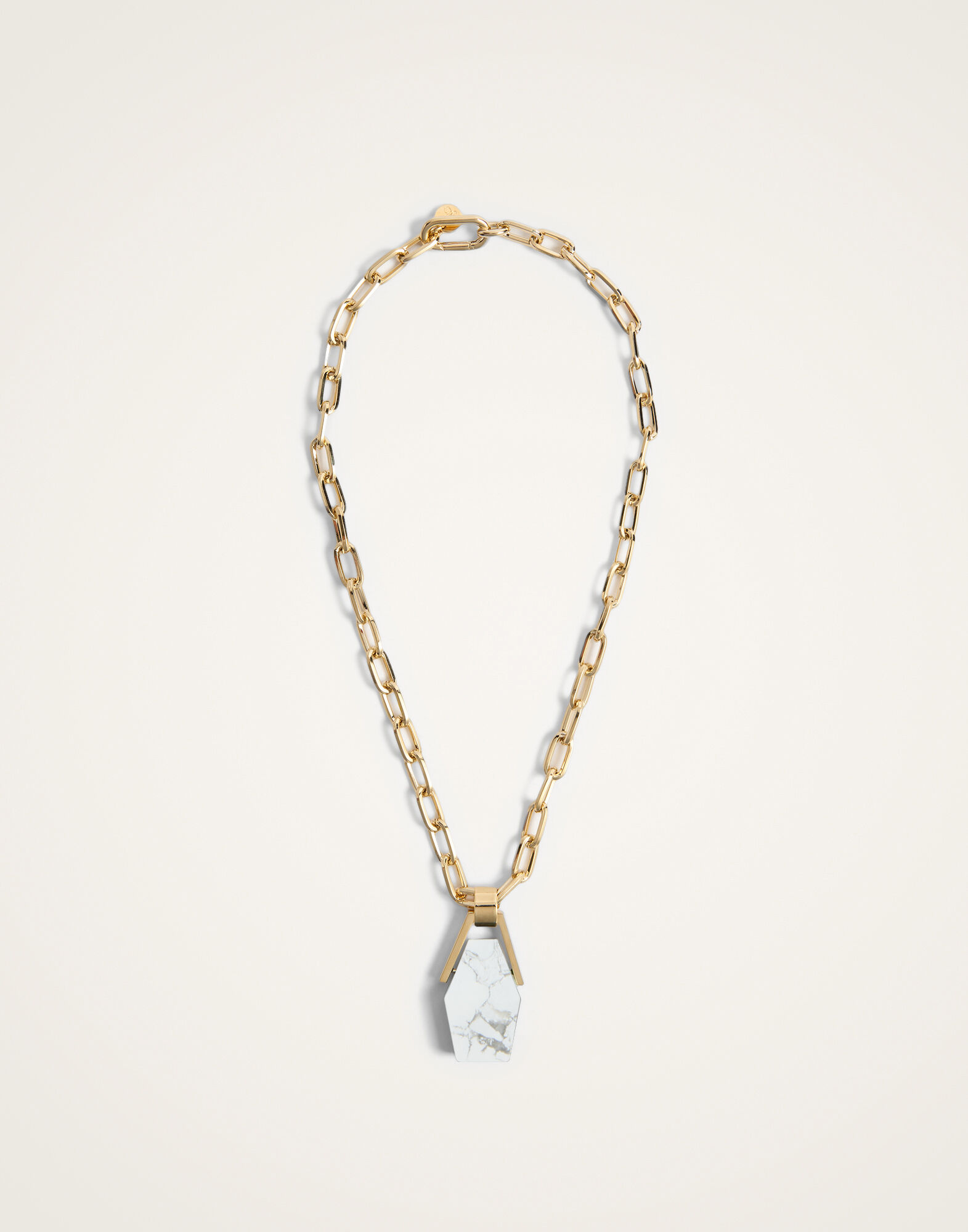 Portal Necklace La DoubleJ: 24K Gold Plate & Howlite Portal Necklace La DoubleJ: 24K Gold Plate & Howlite NEC0021BRA003