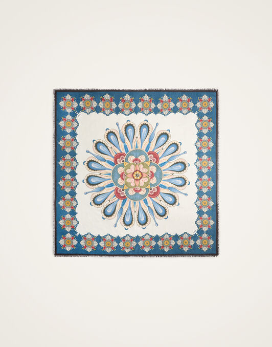 Foulard 140 La DoubleJ: Nucleus Placée Blue Foulard 140 La DoubleJ: Nucleus Placée Blue SCA0060MOS001