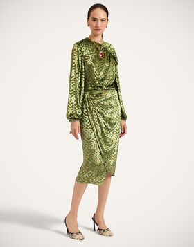 Drape Skirt La DoubleJ: Verona Green SKI0210VEL021