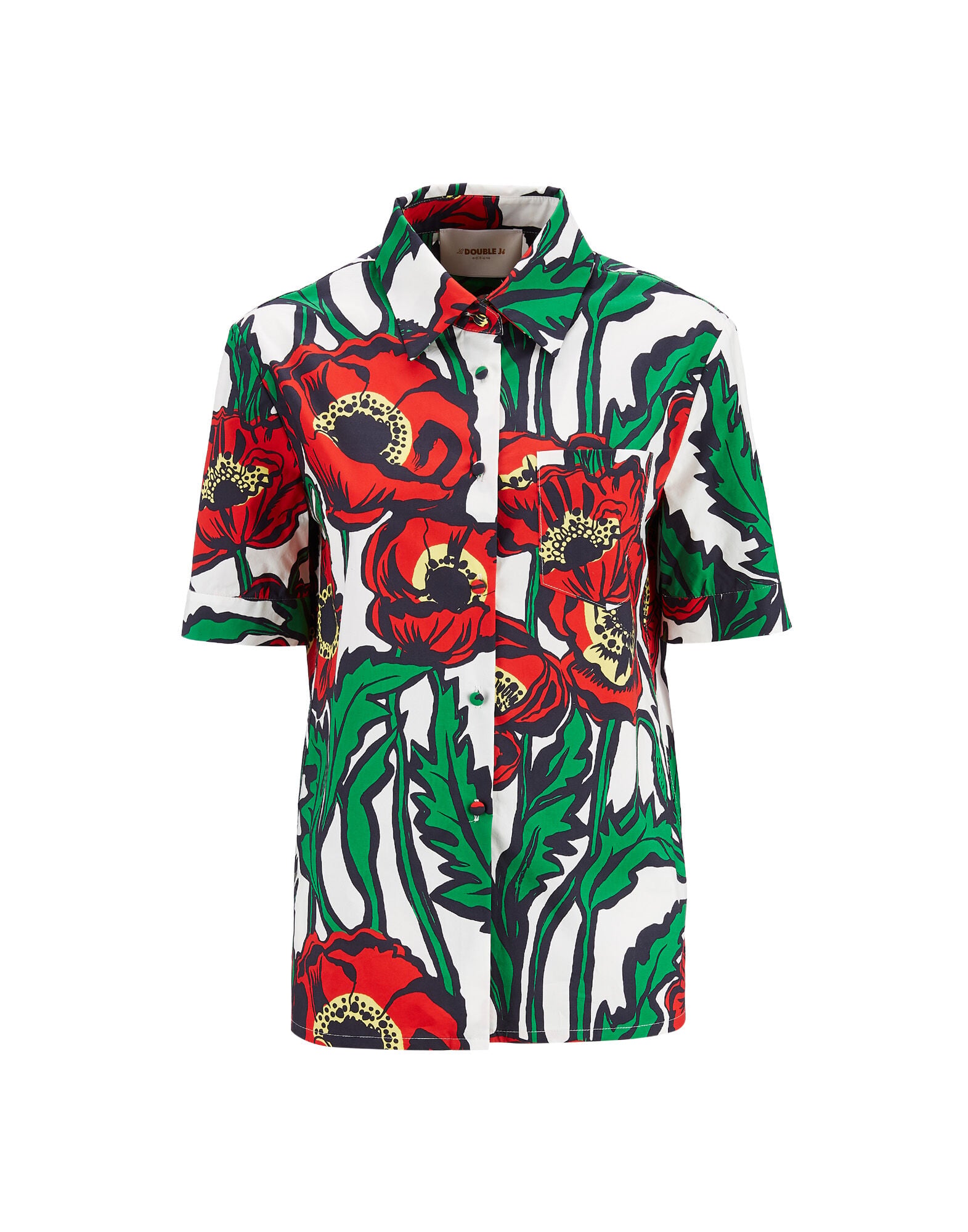 Clerk Shirt La DoubleJ: Big Blooms Bianco Clerk Shirt LaDoubleJ: Big Blooms Bianco SHI0020COT020