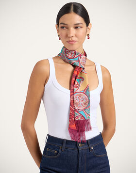 Skinny Scarf La DoubleJ: Alchemy Placée Dark Red SCA0075SIL006