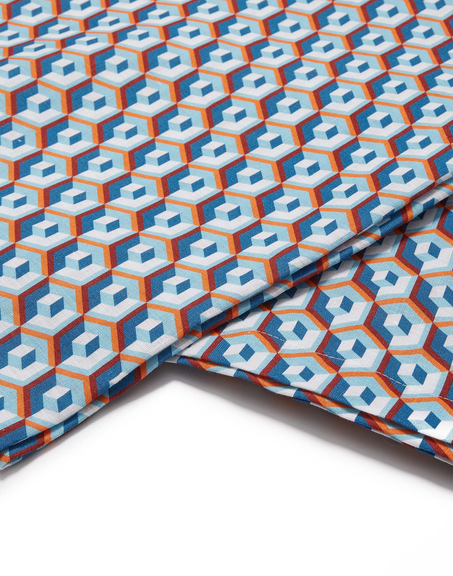 Large Tablecloth (180x350) La DoubleJ: Cubi Blu Large Tablecloth (180x350) La DoubleJ: Cubi Blu TBC0003LIN001