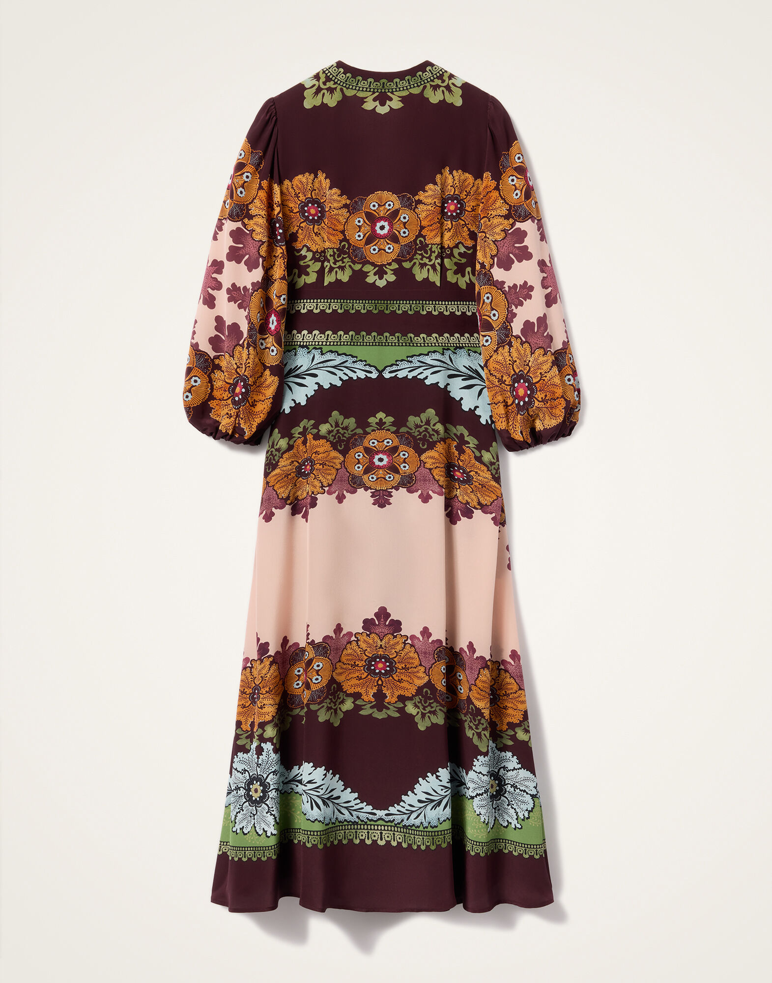 Long Camerino Dress La DoubleJ: Bounty Placée Burgundy DRE0720CRE002