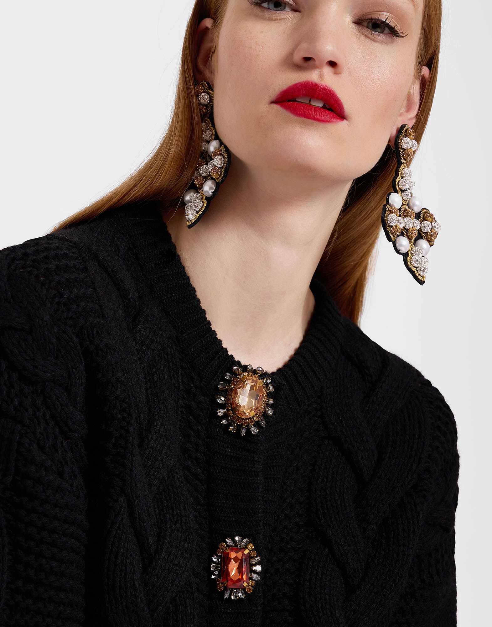 Portrait Cardigan La DoubleJ: Solid Black PUL0211KNI120