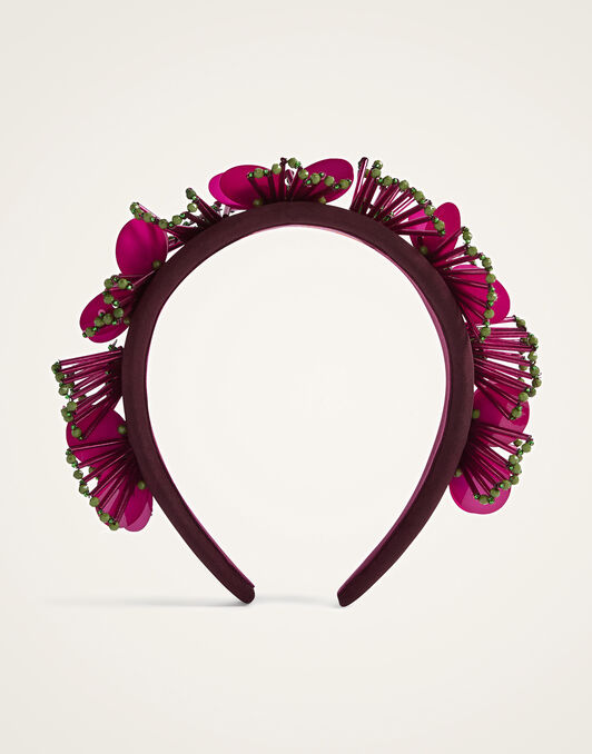 Flat Headband La DoubleJ: Burgundy HEB0028EMB222