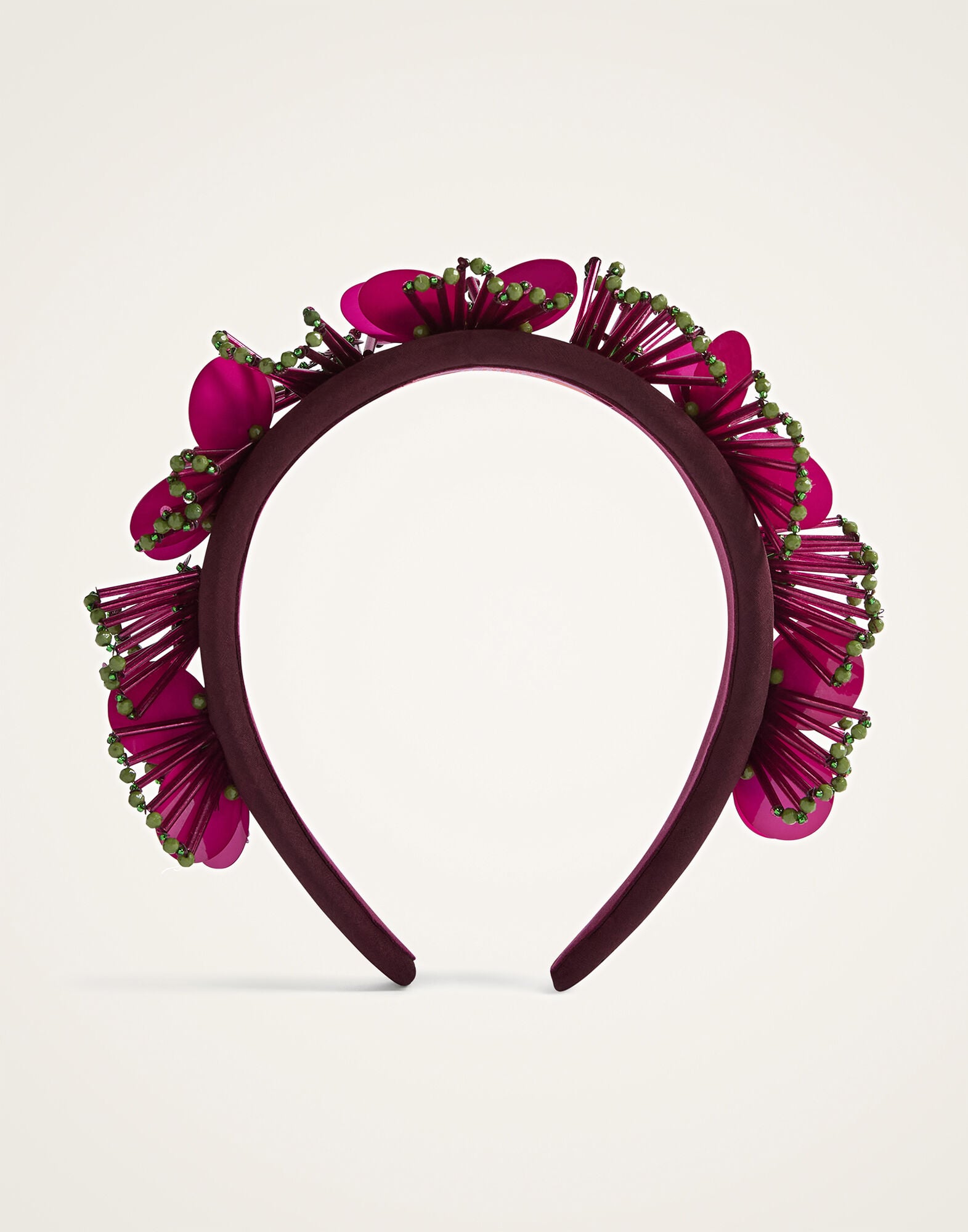 Flat Headband La DoubleJ: Burgundy HEB0028EMB222