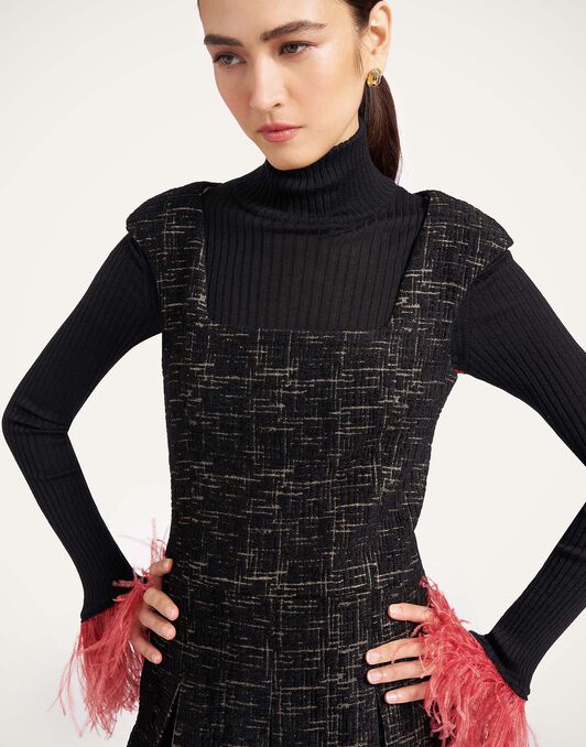 Pixie Dress La DoubleJ: Bicolor Black DRE1146WOL040