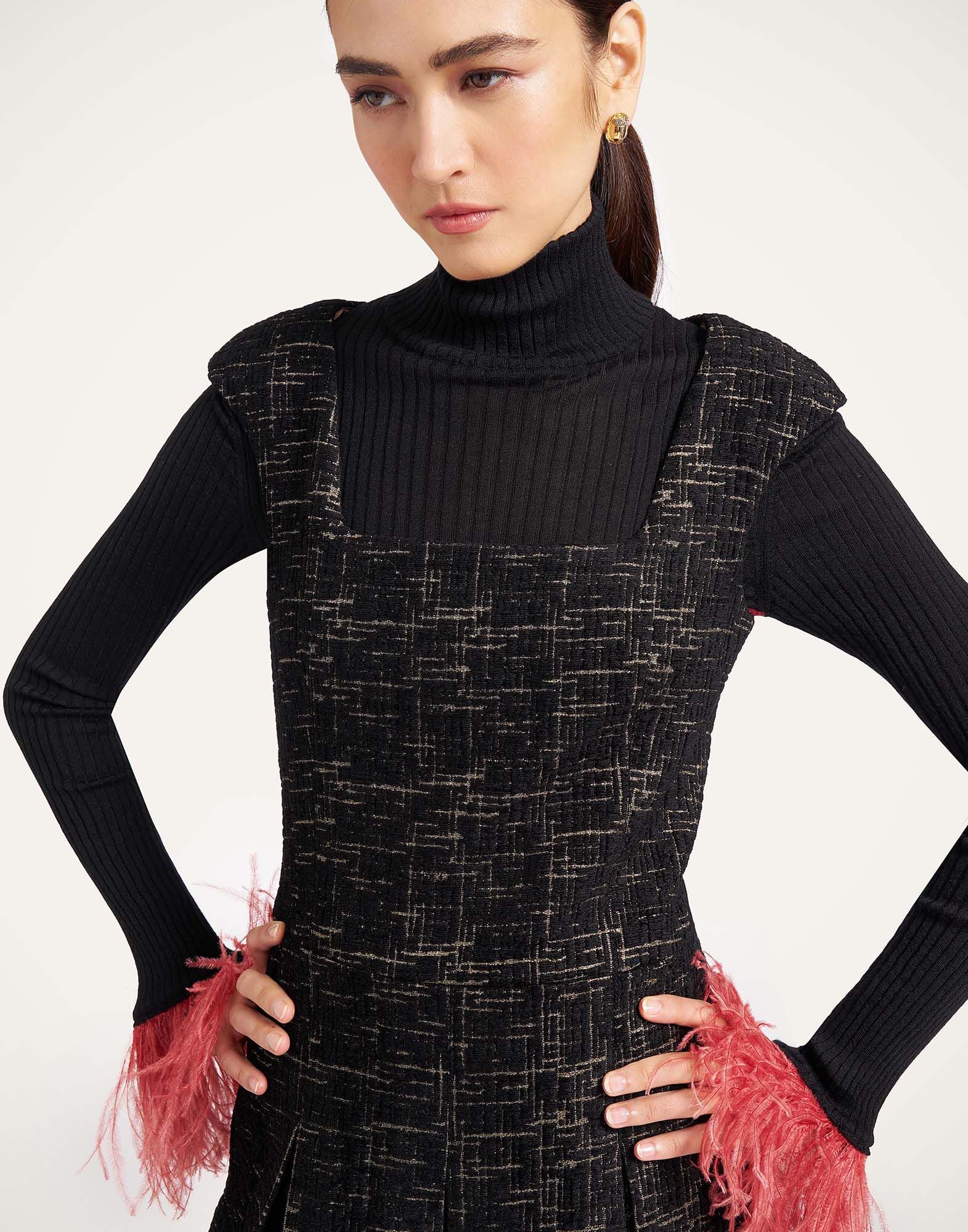 Pixie Dress La DoubleJ: Bicolor Black DRE1146WOL040