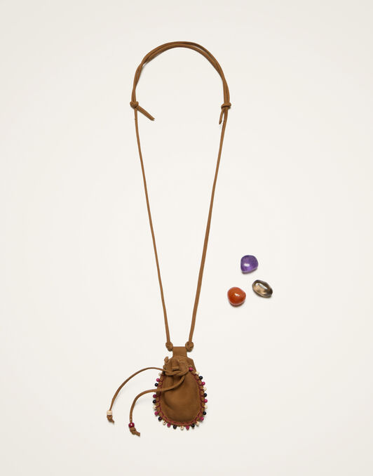 Power Pouch With Crystals La DoubleJ: Solid Tan Power Pouch With Crystals La DoubleJ: Solid Tan BAG0085LEA015