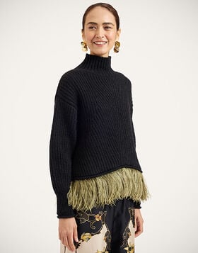 High Kick Sweater La DoubleJ: Solid Black PUL0174KNI098