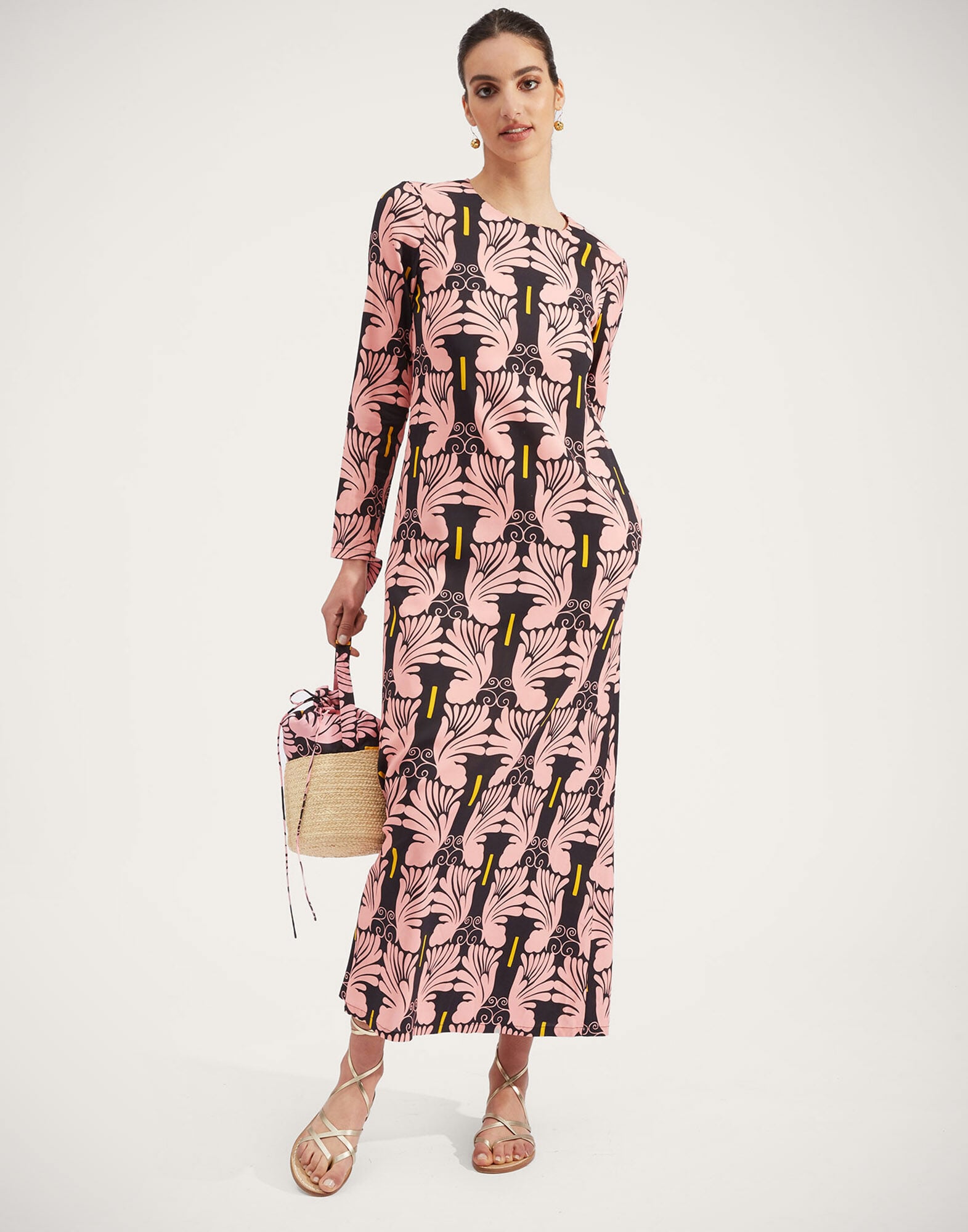 Long Sleeve Swing Dress La DoubleJ: Ali Rosa Long Sleeve Swing Dress La DoubleJ: Ali Rosa DRE0184VIS001