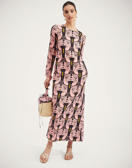 Long Sleeve Swing Dress La DoubleJ: Ali Rosa Long Sleeve Swing Dress La DoubleJ: Ali Rosa DRE0184VIS001