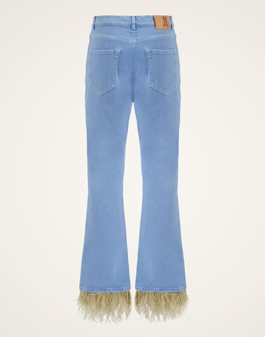 Fancy Crop Jeans (With Feathers) La DoubleJ: Light Blue TRO0108DEN001