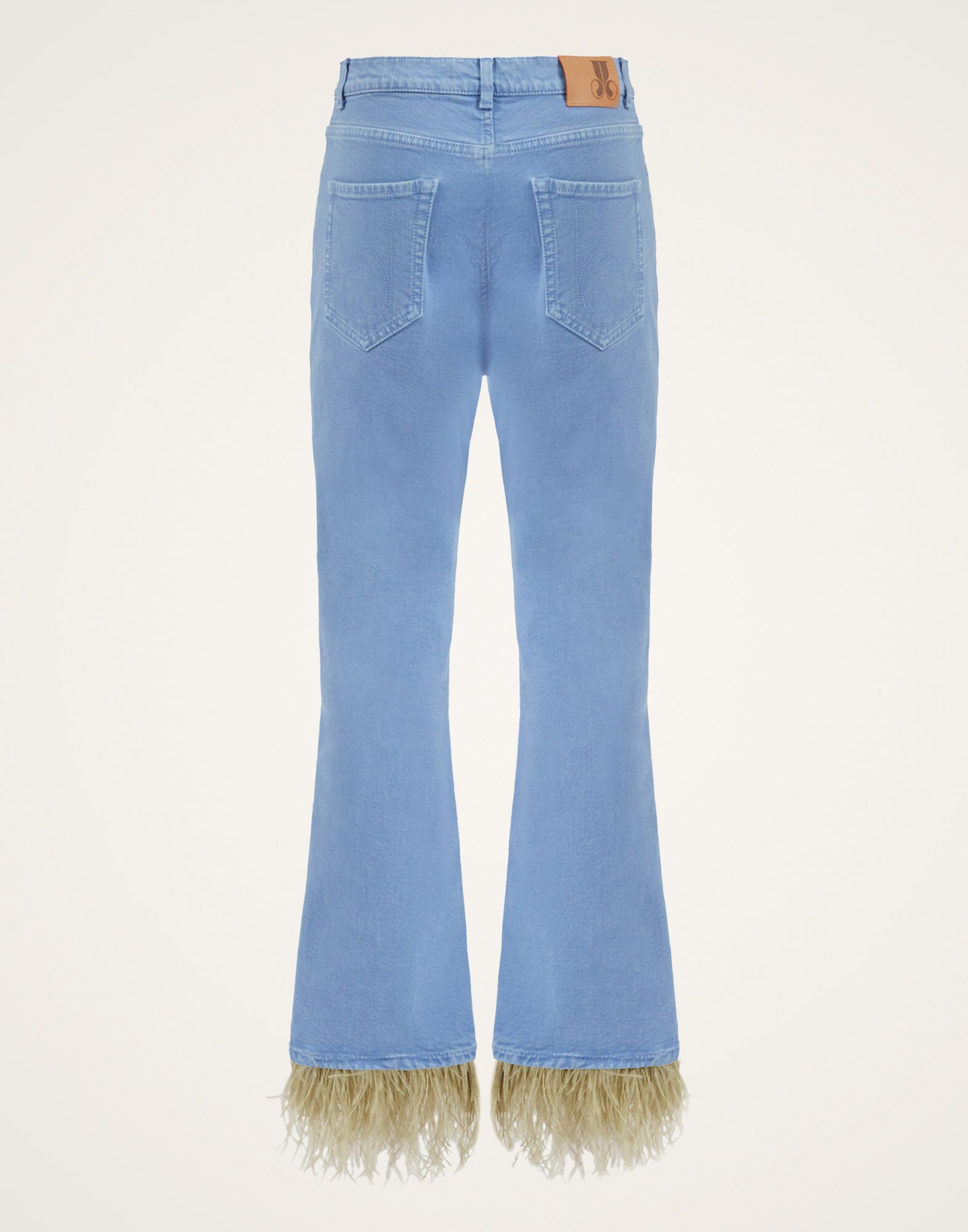 Fancy Crop Jeans (With Feathers) La DoubleJ: Light Blue TRO0108DEN001