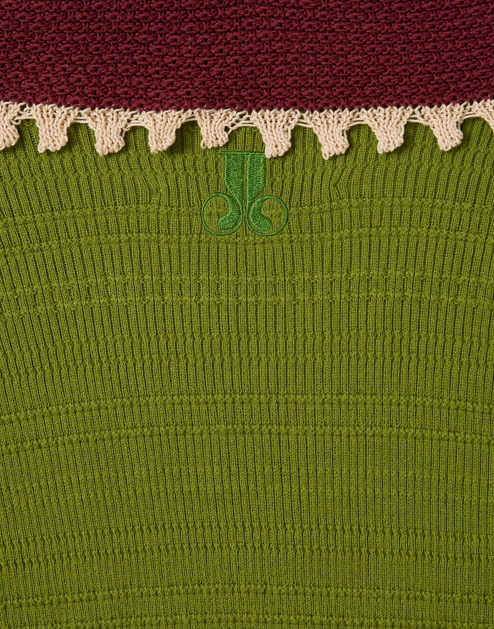 Picket Polo Jumper La DoubleJ: Solid Lime Picket Polo Jumper La DoubleJ: Solid Lime PUL0280KNI154