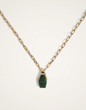 Portal Necklace La DoubleJ: 24K Gold Plate & Green Jade NEC0021BRA003