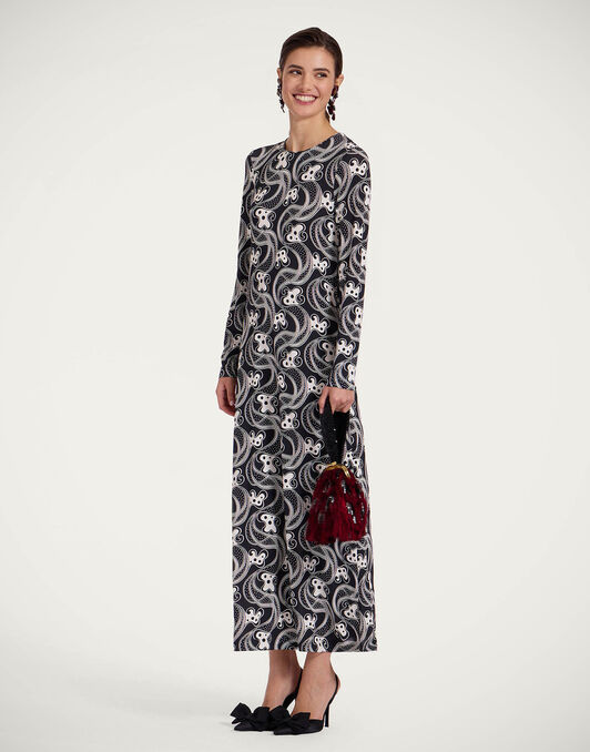 Long Sleeve Swing Dress La DoubleJ: Aperol Black & White Long Sleeve Swing Dress La DoubleJ: Aperol Black & White DRE0831JER027