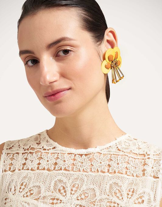 Petal Earrings La DoubleJ: Yellow EAR0089EMB222