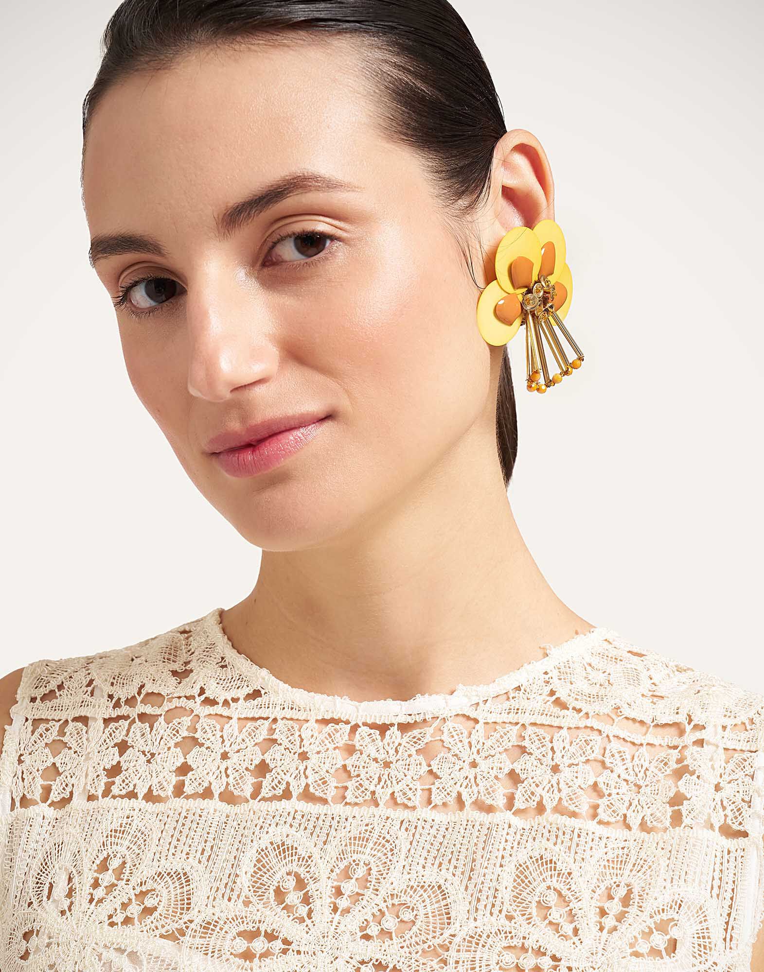 Petal Earrings La DoubleJ: Yellow EAR0089EMB222