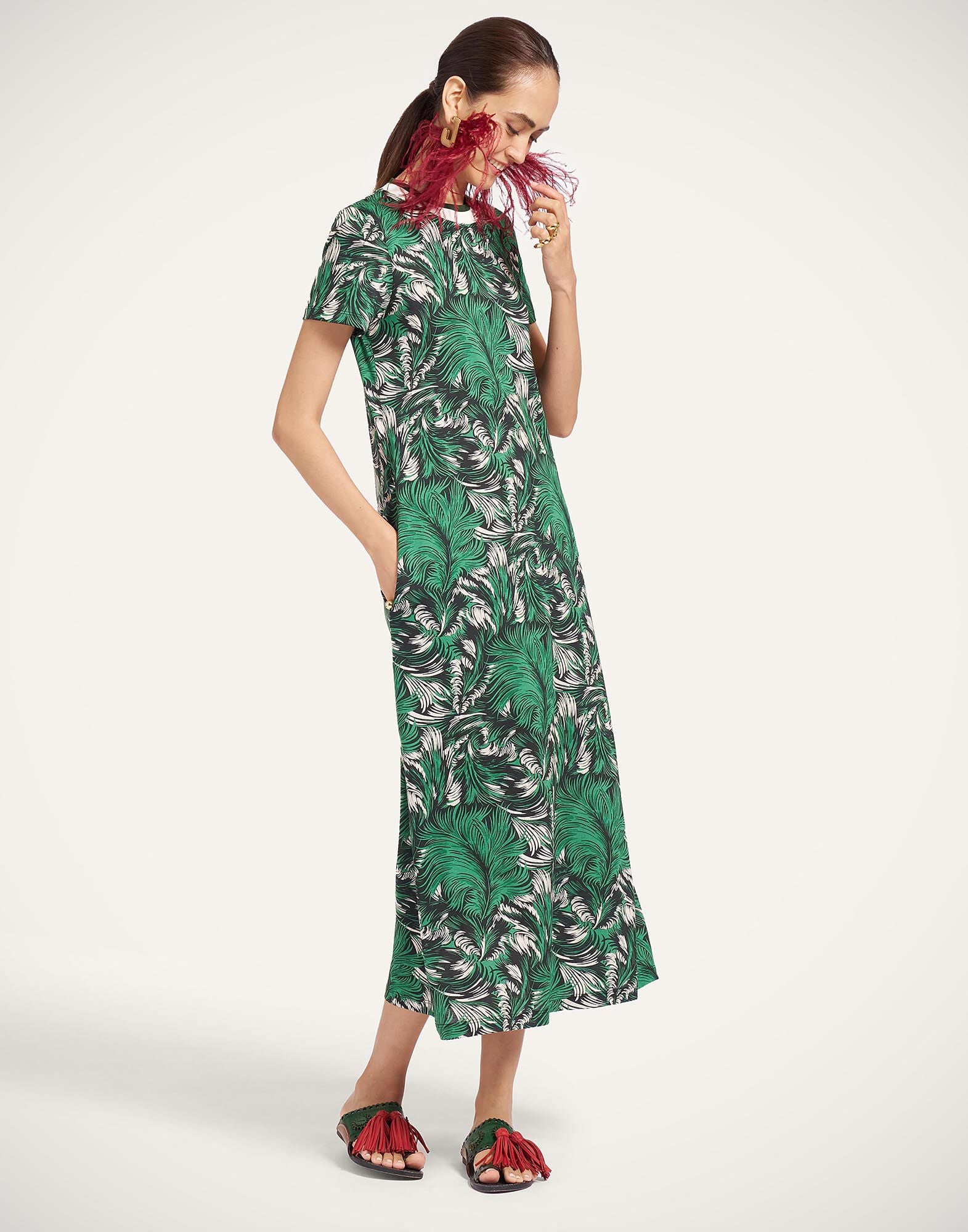 Sporty Swing Dress La DoubleJ: Quill Green Sporty Swing Dress La DoubleJ: Quill Green DRE0247JER002