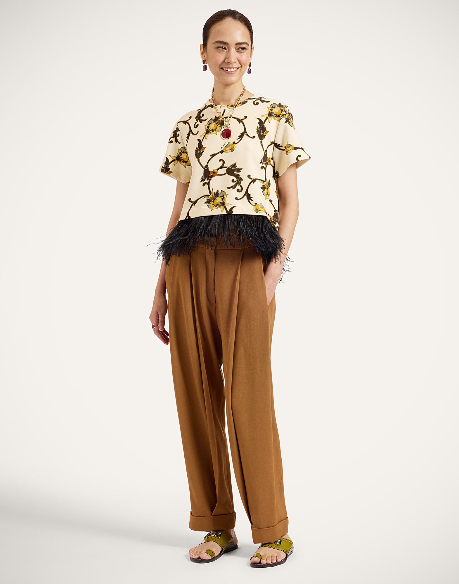 Pleated Pants La DoubleJ: Solid Tobacco Pleated Pants La DoubleJ: Solid Tobacco TRO0214VIS035