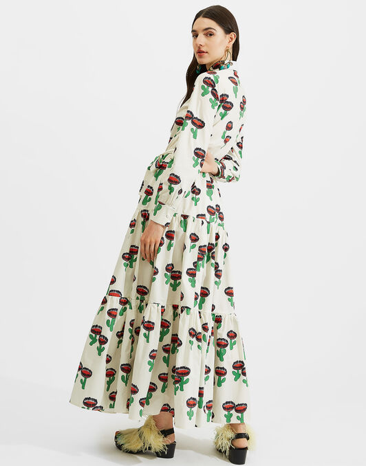 Bellini Dress La DoubleJ: Chirpy Cactus Bellini Dress LaDoubleJ: Chirpy Cactus DRE0016COT001