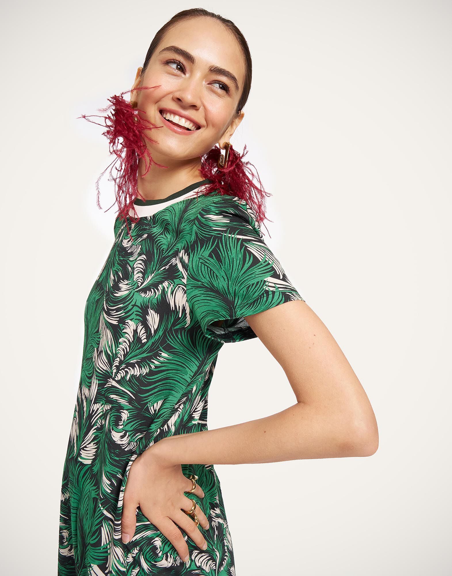 Sporty Swing Dress La DoubleJ: Quill Green Sporty Swing Dress La DoubleJ: Quill Green DRE0247JER002