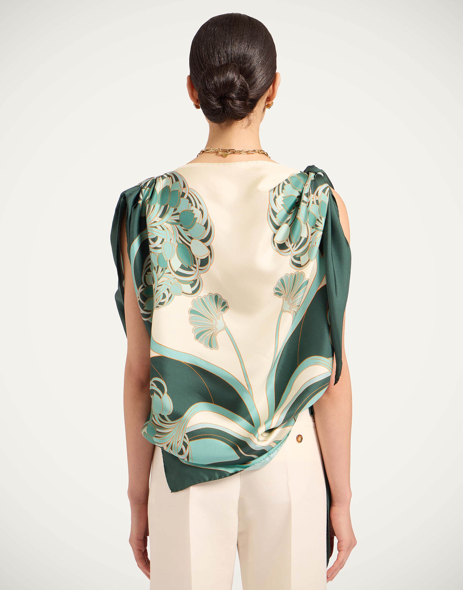 Full-On Foulard La DoubleJ: Blooming Tulip Placée Mint SCA0096SIL029