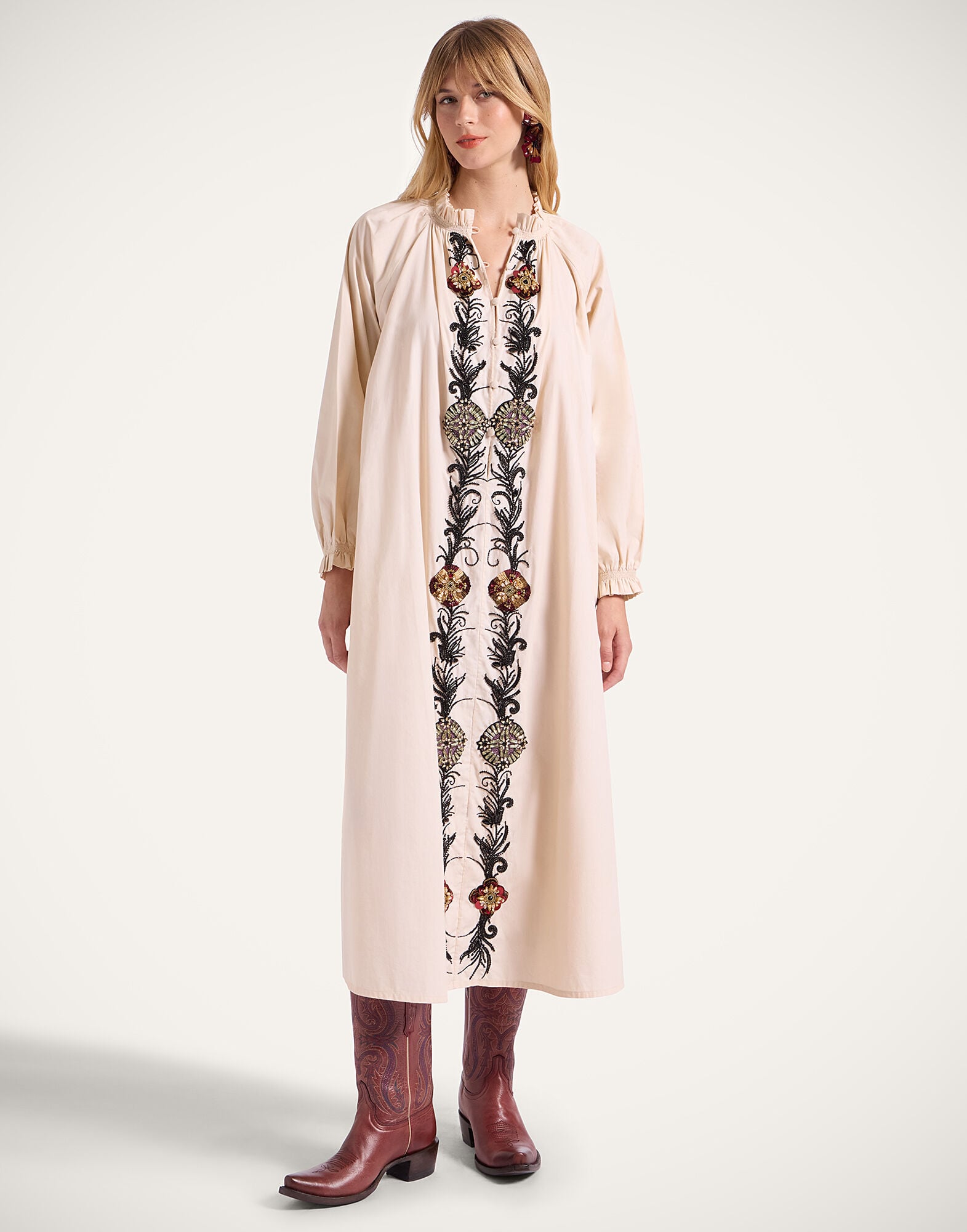 Cerere Shirt Dress La DoubleJ: Solid Pale Pink Cerere Shirt Dress La DoubleJ: Solid Pale Pink DRE0974COT082