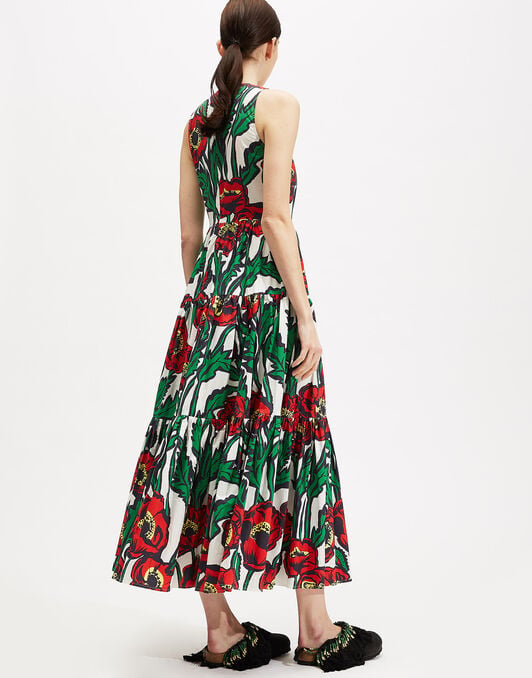Sleeveless Big Dress La DoubleJ: Big Blooms Bianco Sleeveless Big Dress LaDoubleJ: Big Blooms Bianco DRE0185COT001