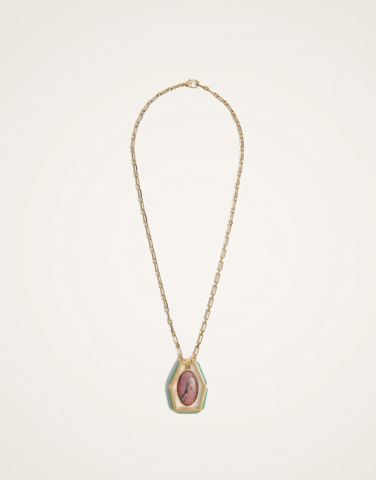 Power Portal Necklace La DoubleJ: 24K Gold Plate & Rhodonite Power Portal Necklace La DoubleJ: 24K Gold Plate & Rhodonite NEC0055MET001