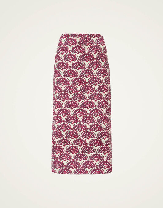 Pencil Skirt La DoubleJ: Fans Purple SKI0011COT005
