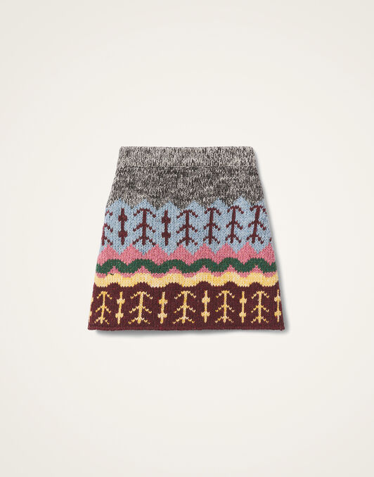 Chalet Skirt La DoubleJ: Multicolor Grey & Yellow SKI0176KNI166