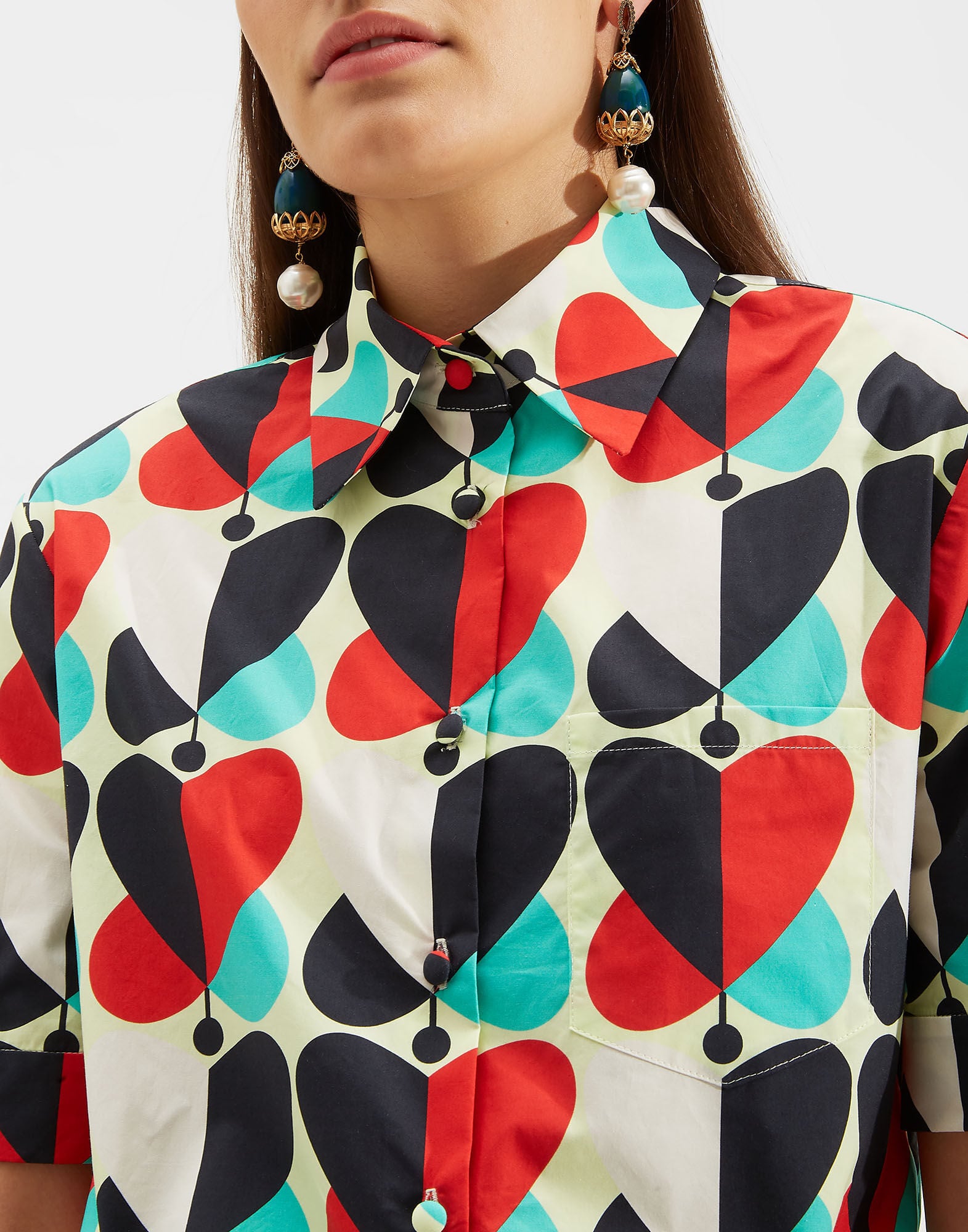 Clerk Shirt La DoubleJ: Farfalle Rosso Clerk Shirt LaDoubleJ: Farfalle Rosso SHI0020COT020