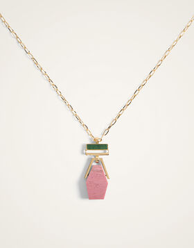 Bridge Portal Necklace La DoubleJ: 24K Gold Plate & Thulite NEC0045BRA003